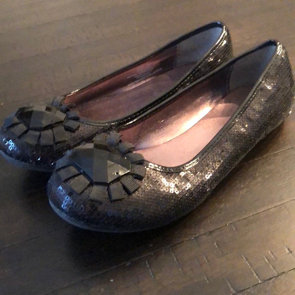 Girls black sequin shoes size 3
